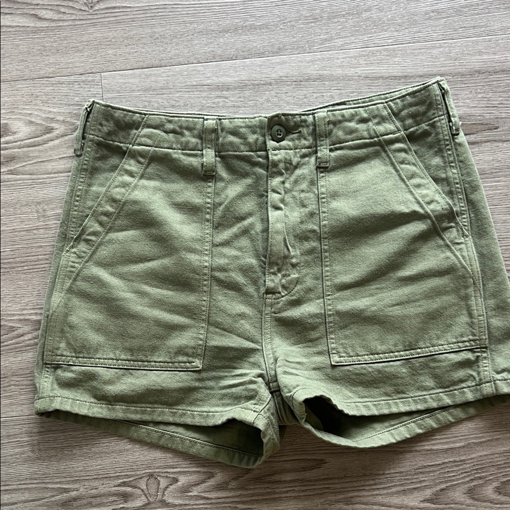 Aritzia Denim Forum Sage Green Cargo Shorts
